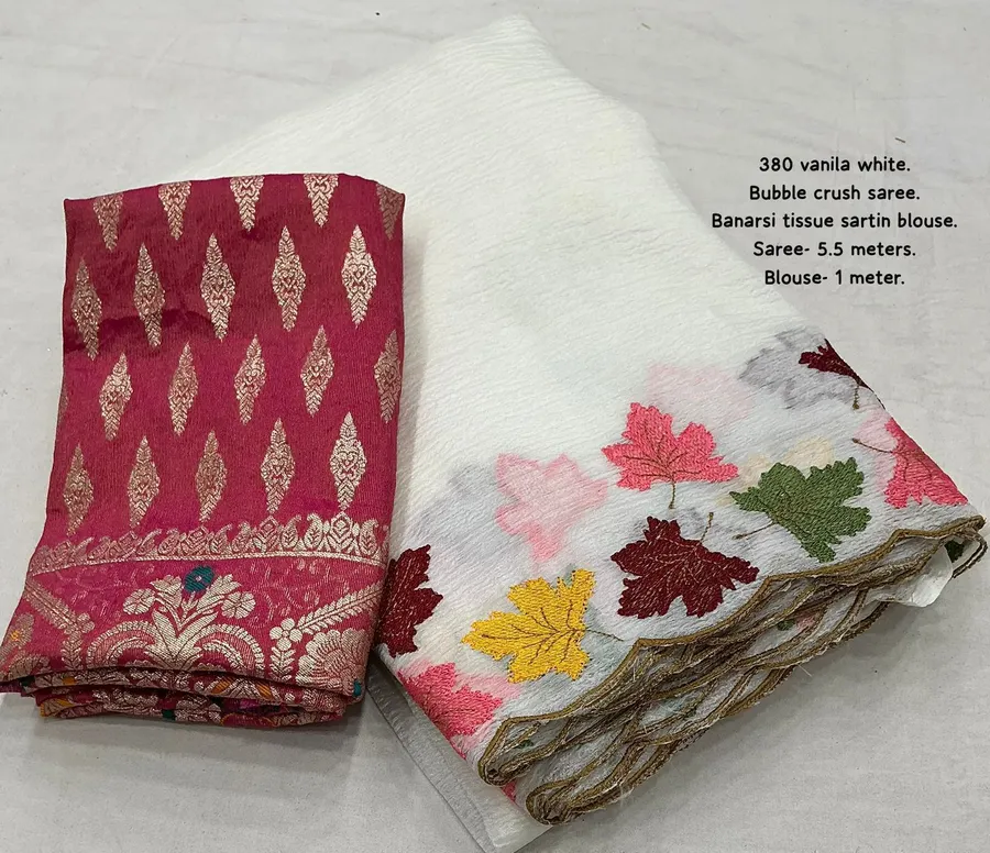 Mapple Crush - Soft Bubble Crush Saree 